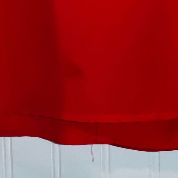 Evan Picone Vintage Dress Blouse Women 14 Red Long Sleeve Button Wrap Turtleneck - Picture 10 of 10